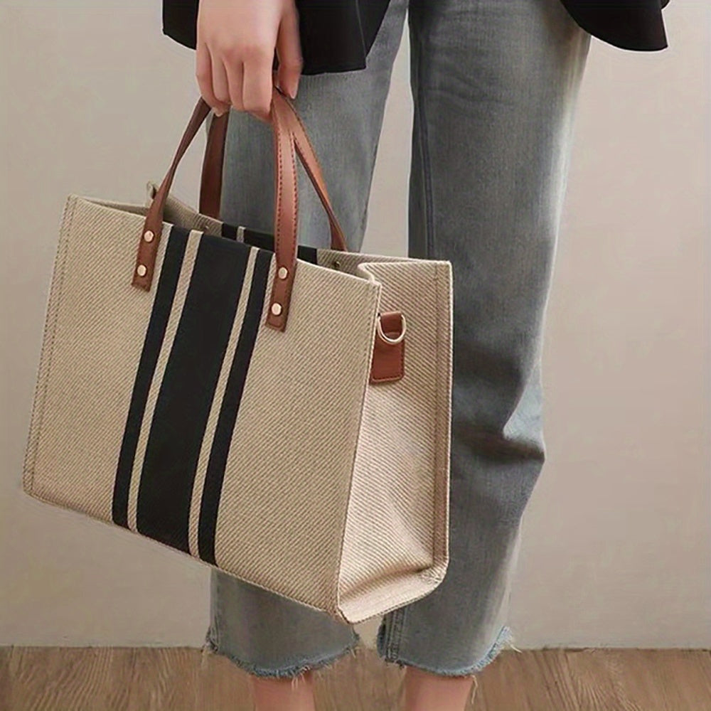 Dames Gestreepte Tote Bag – Stijlvolle Alledaagse Tas