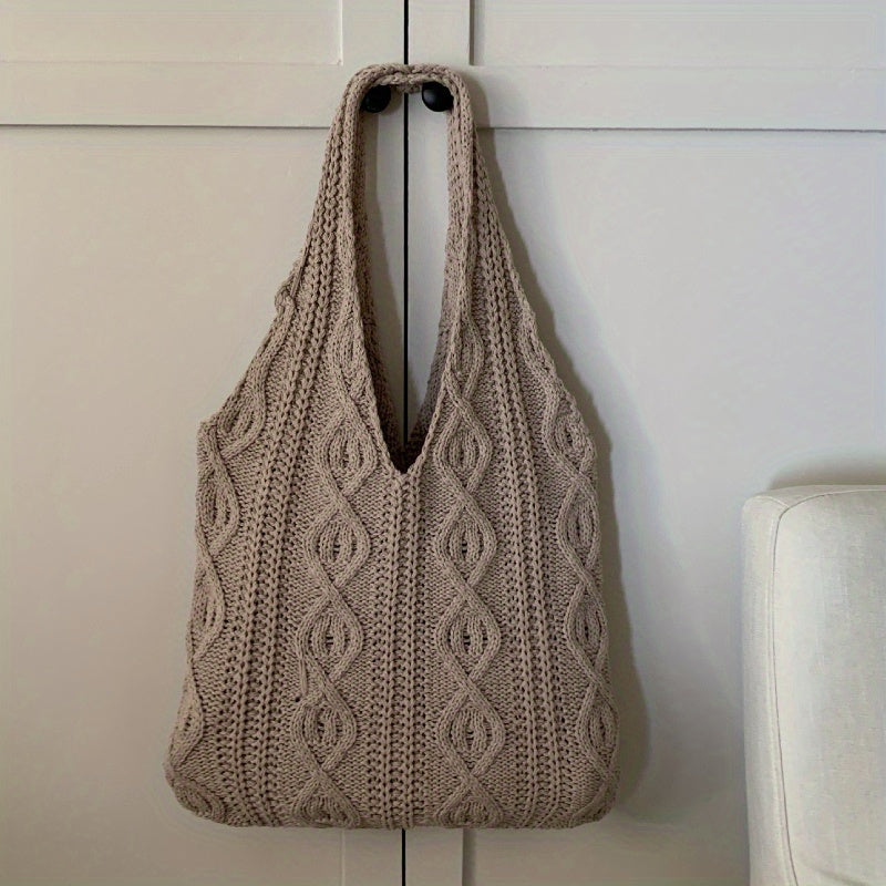 Dames Gebreide Tote Bag - Hobo Schoudertas