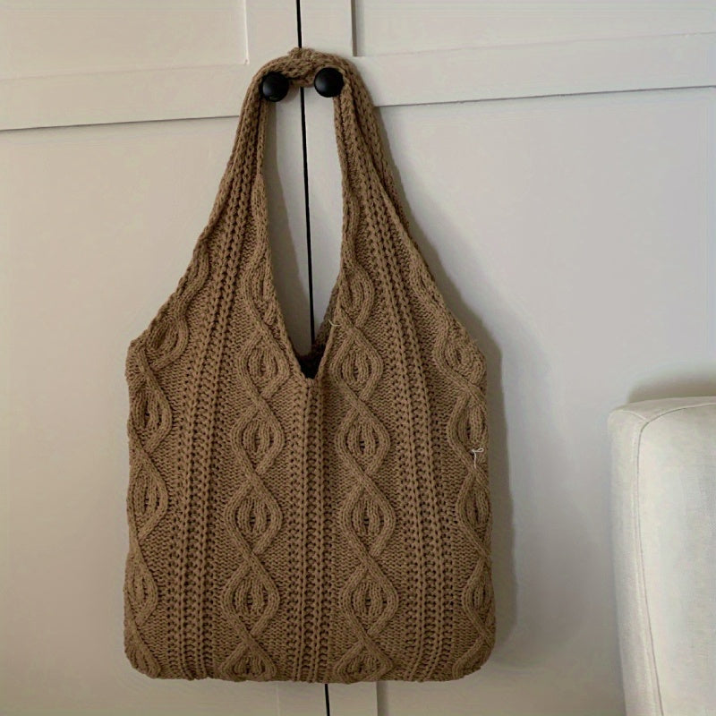 Dames Gebreide Tote Bag - Hobo Schoudertas