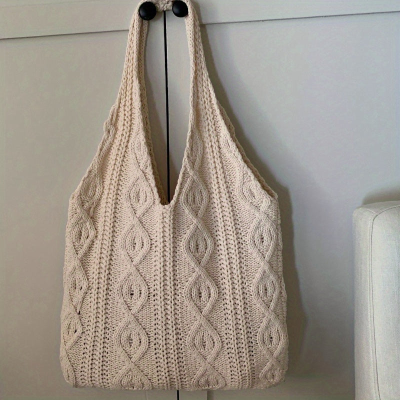 Dames Gebreide Tote Bag - Hobo Schoudertas