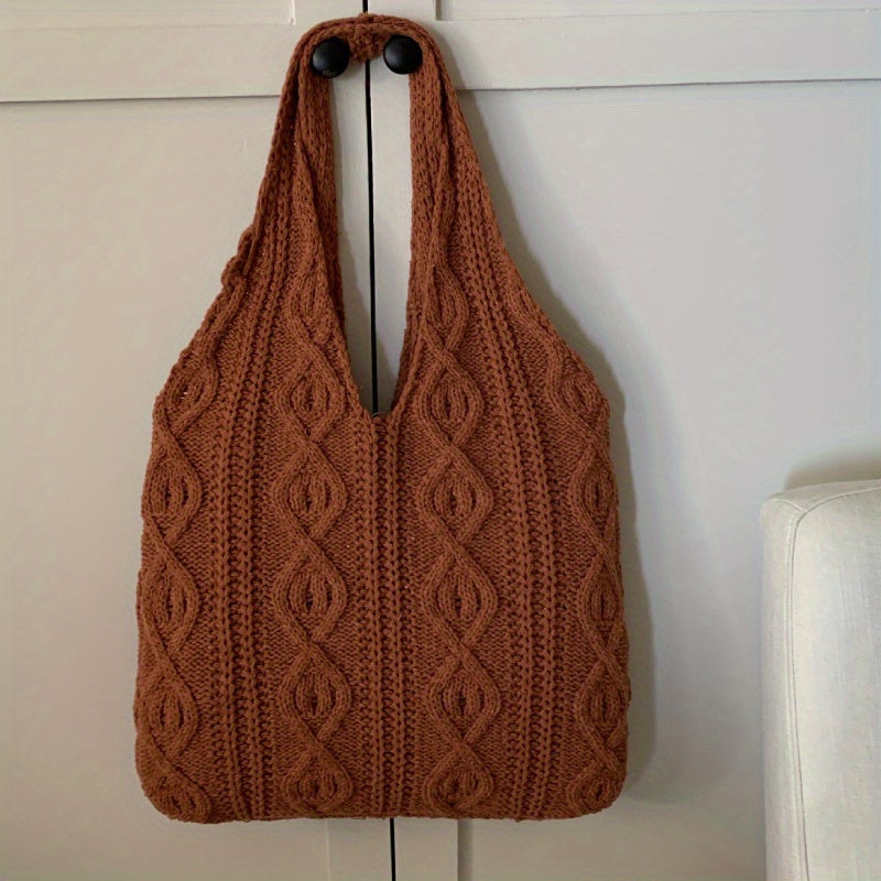 Dames Gebreide Tote Bag - Hobo Schoudertas
