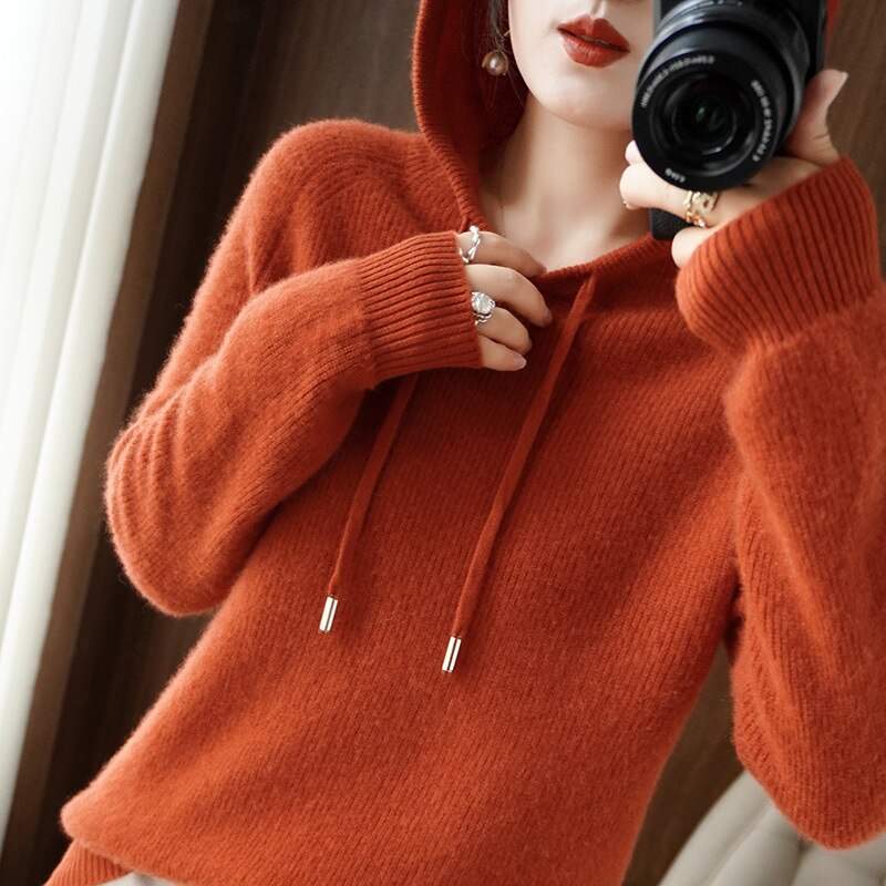Dames Zachte Gebreide Hoodie - Tijdloos met Trekkoord