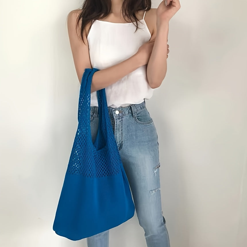 Dames Boho Gehaakte Tote Bag - Schoudertas