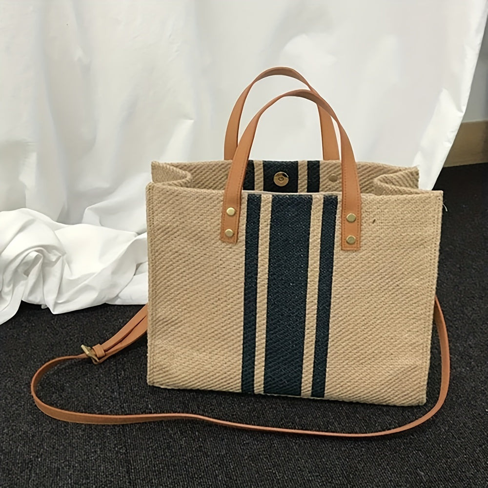Dames Gestreepte Tote Bag – Stijlvolle Alledaagse Tas