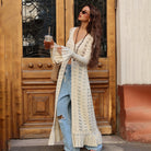 Dames Beige Bohemian Cardigan - Stijlvolle KnoopsluitingZ - 0244 - ZAMISI