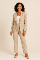 Dames Blazer Pantalonpak - Getailleerd en Reverskraag - ZAMISI