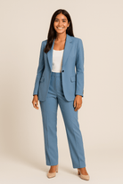 Dames Blazer Pantalonpak - Getailleerd en Reverskraag - ZAMISI