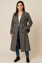 Dames Double - Breasted Trenchcoat - Ceintuur en Stormflappen - ZAMISI