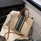 Dames Gestreepte Tote Bag – Stijlvolle Alledaagse TasZ - 0405 - ZAMISI