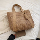 Dames Gevlochten Tote Bag - Ruime StrandtasZ - 0420 - ZAMISI