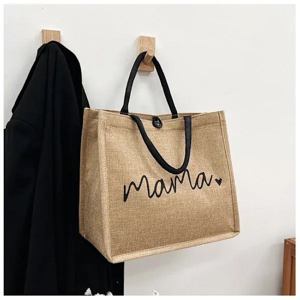 Dames Khaki 'Mama' Tote Bag - Ruime BoodschappentasZ - 0422 - ZAMISI