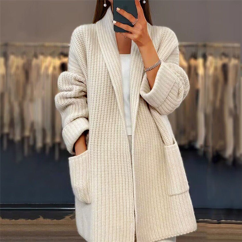 Dames Lange Gebreide Cardigan - Warm en ComfortabelZ - 0251 - ZAMISI