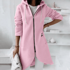 Dames Lange Hoodie - Elegant met RitssluitingZ - 0301 - ZAMISI
