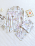 Dames Pyjamaset - Lange Mouwen & Broek, GebloemdZ - 0491 - ZAMISI