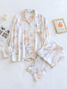 Dames Pyjamaset - Lange Mouwen & Broek, GebloemdZ - 0498 - ZAMISI
