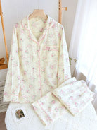Dames Pyjamaset - Lange Mouwen & Broek met BloemenprintZ - 0514 - ZAMISI