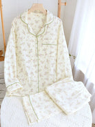 Dames Pyjamaset - Lange Mouwen & Broek met BloemenprintZ - 0526 - ZAMISI