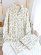 Dames Pyjamaset - Lange Mouwen & Broek met BloemenprintZ - 0530 - ZAMISI