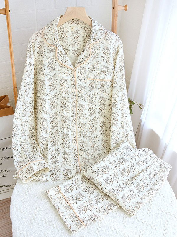 Dames Pyjamaset - Lange Mouwen & Broek met BloemenprintZ - 0530 - ZAMISI