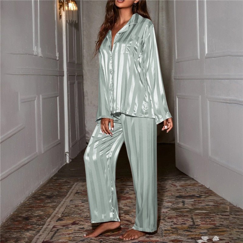 Dames Pyjamaset met Strepen - Tweedelige SetZ - 0466 - ZAMISI