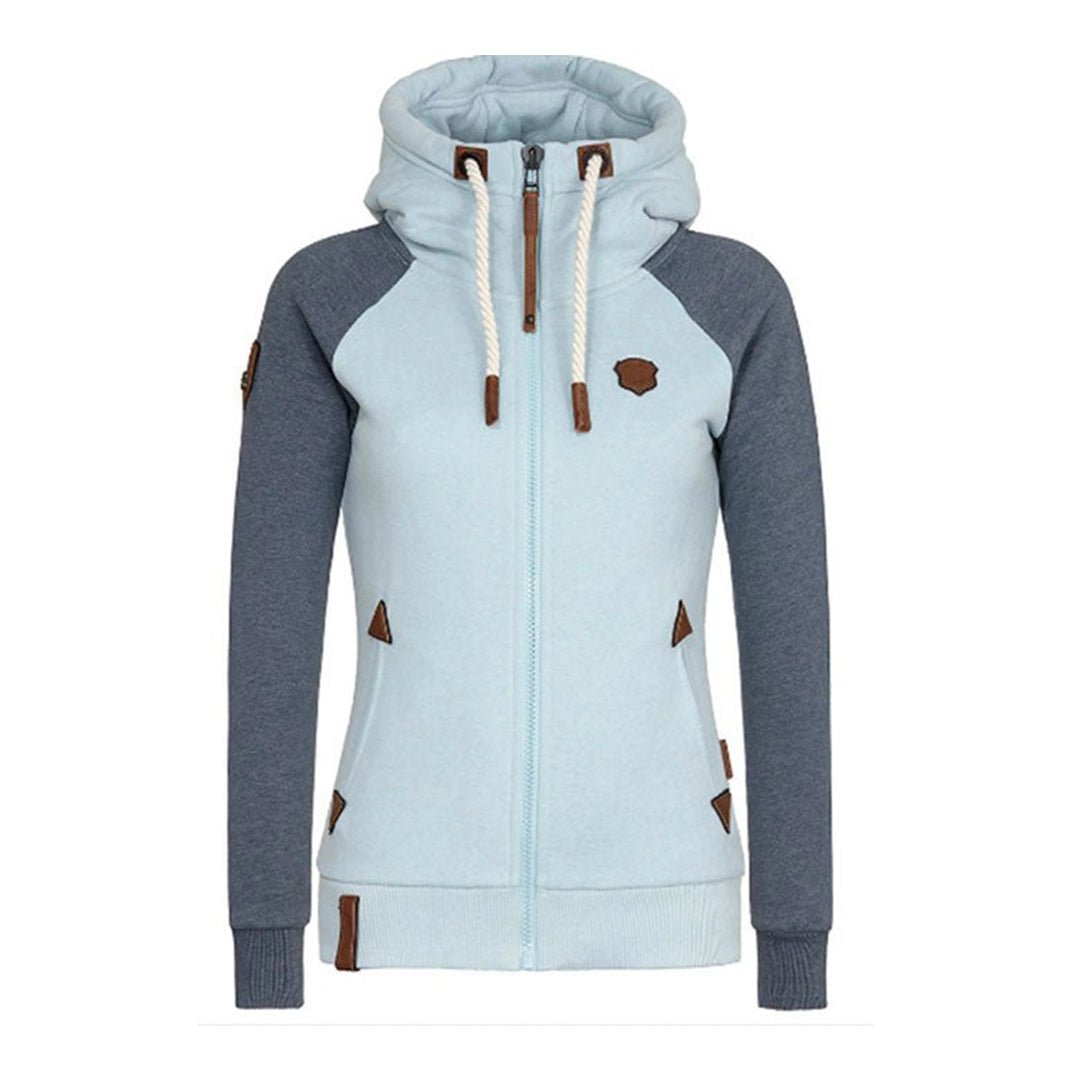 Dames Rits - Dicht Hoodie - Functioneel met Trekkoord - Z - 0399 - ZAMISI
