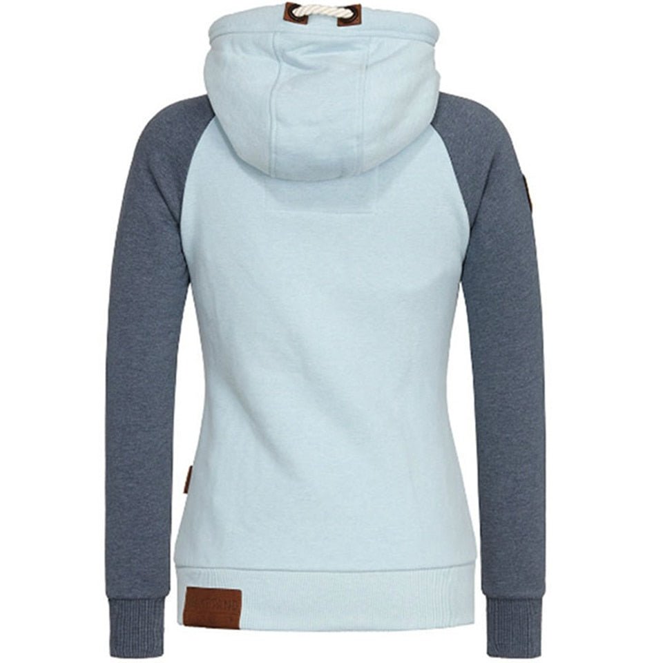 Dames Rits - Dicht Hoodie - Functioneel met TrekkoordZ - 0387 - ZAMISI
