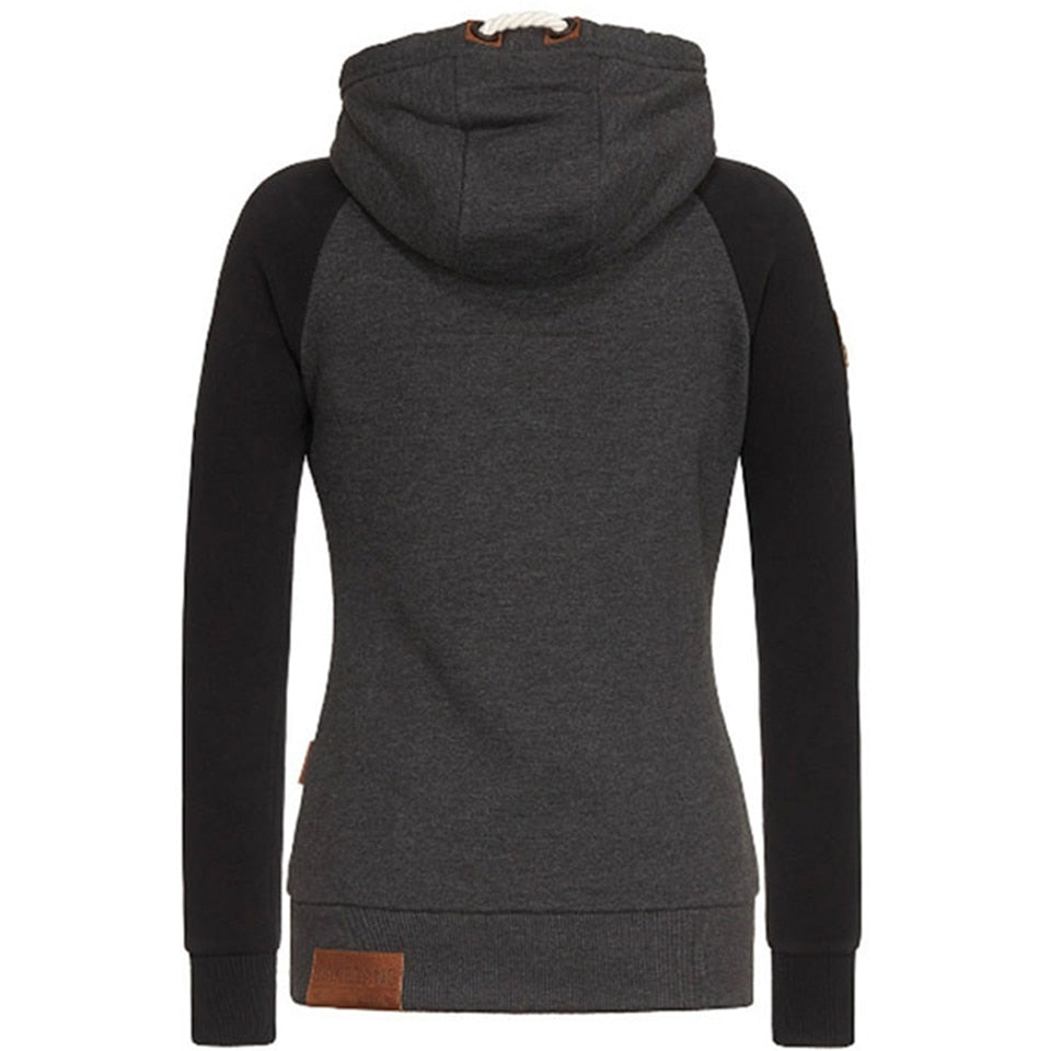 Dames Rits - Dicht Hoodie - Functioneel met TrekkoordZ - 0387 - ZAMISI