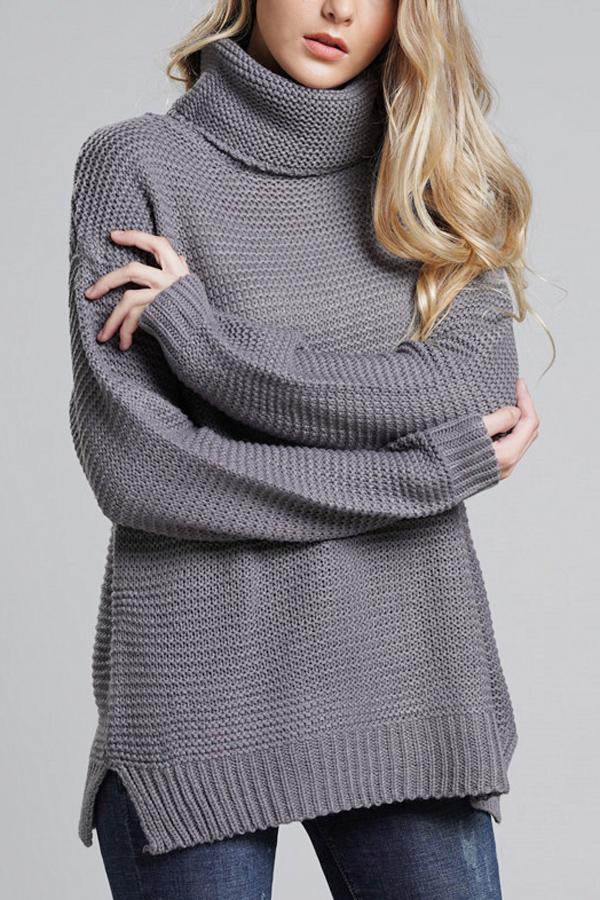 Dames Rolkraag Trui - Oversized en GebreidZ - 0283 - ZAMISI