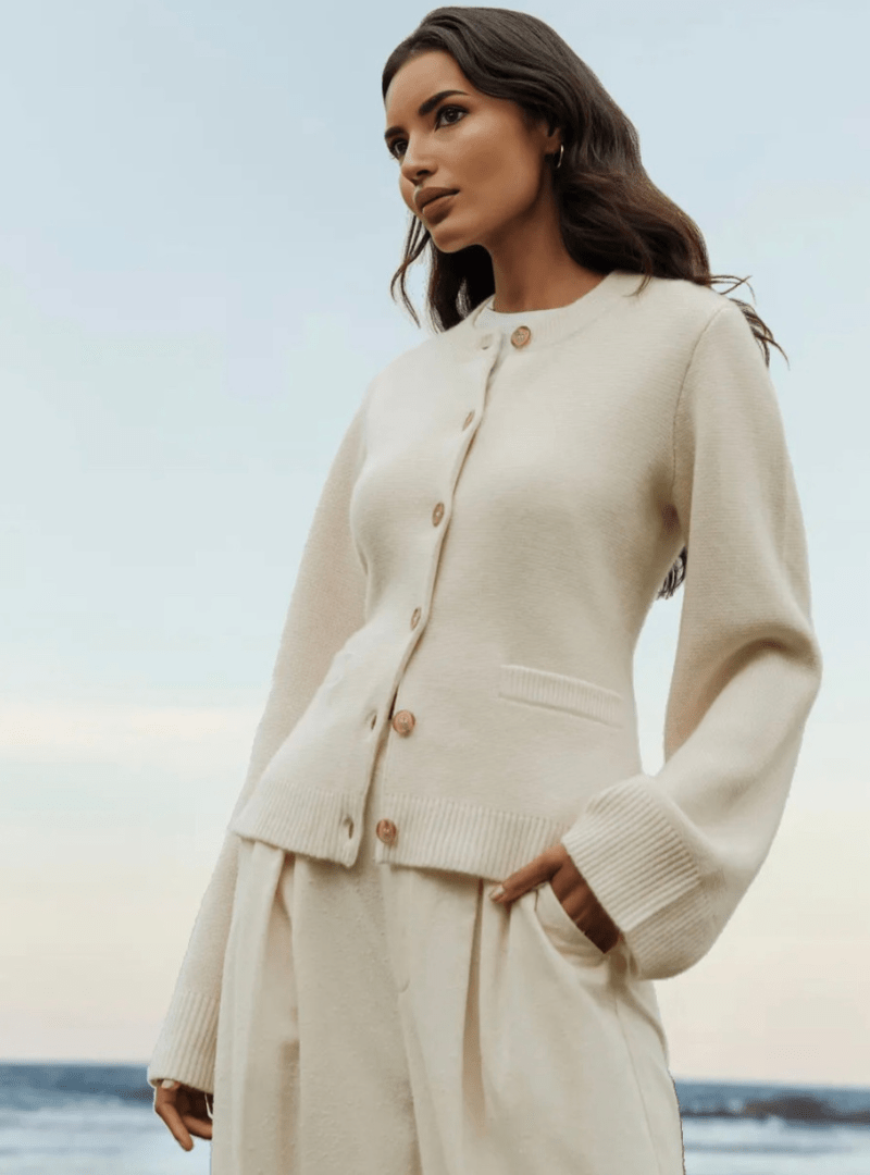 Dames Zachte Gebreide Cardigan - Stijlvolle KnoopsluitingZ - 0271 - ZAMISI
