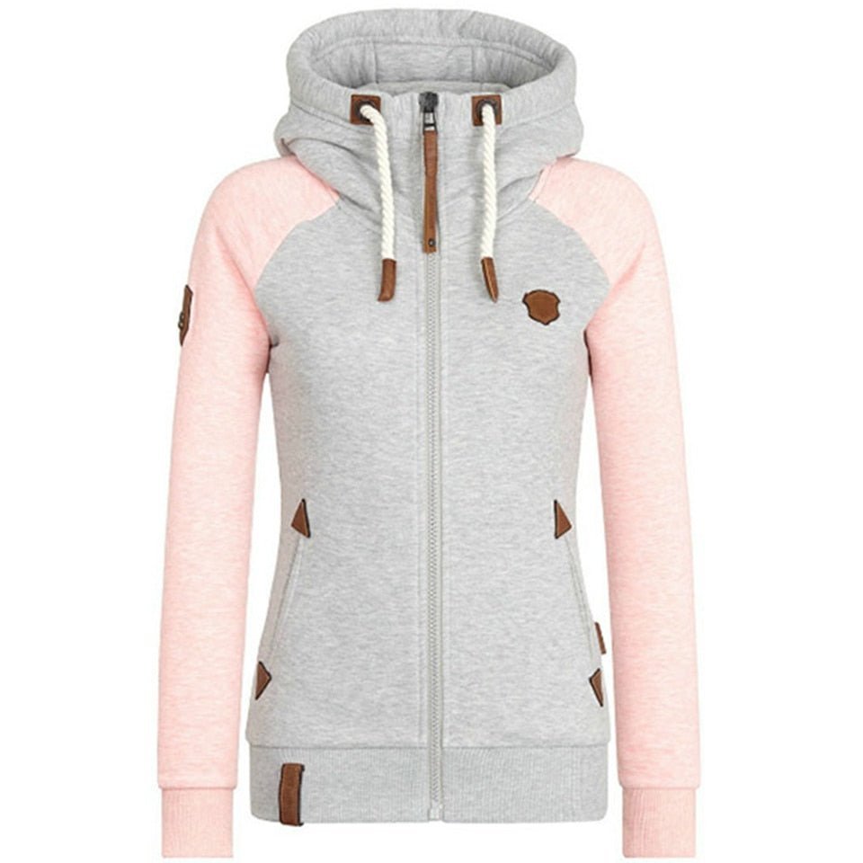 Dames Rits-Dicht Hoodie - Functioneel met Trekkoord