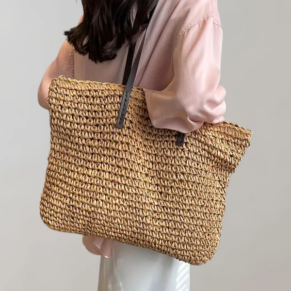 Dames Geweven Tote Bag - Oversized & Boho Stijl