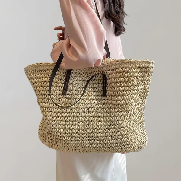 Dames Geweven Tote Bag - Oversized & Boho Stijl