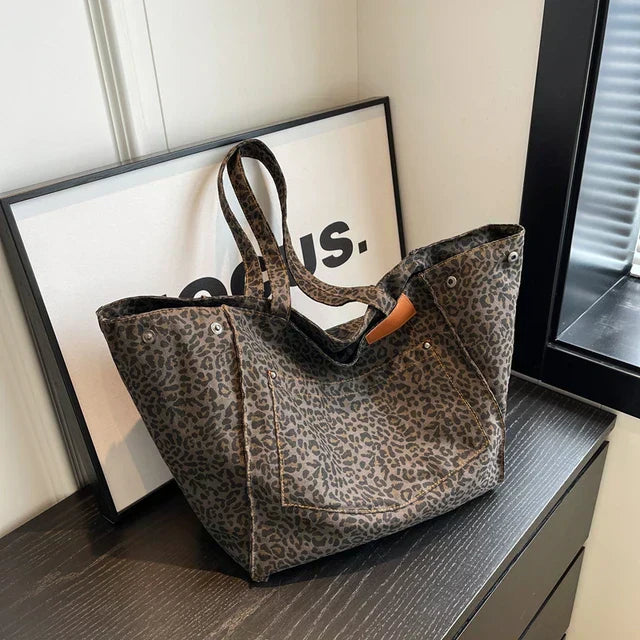 Dames Tote Bag met Luipaardprint - Stijlvol Oversized Ontwerp