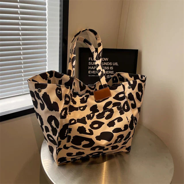 Dames Tote Bag met Luipaardprint - Stijlvol Oversized Ontwerp