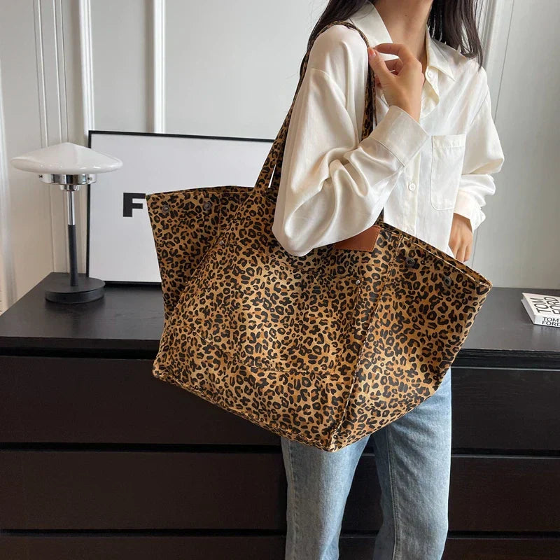 Dames Tote Bag met Luipaardprint - Stijlvol Oversized Ontwerp