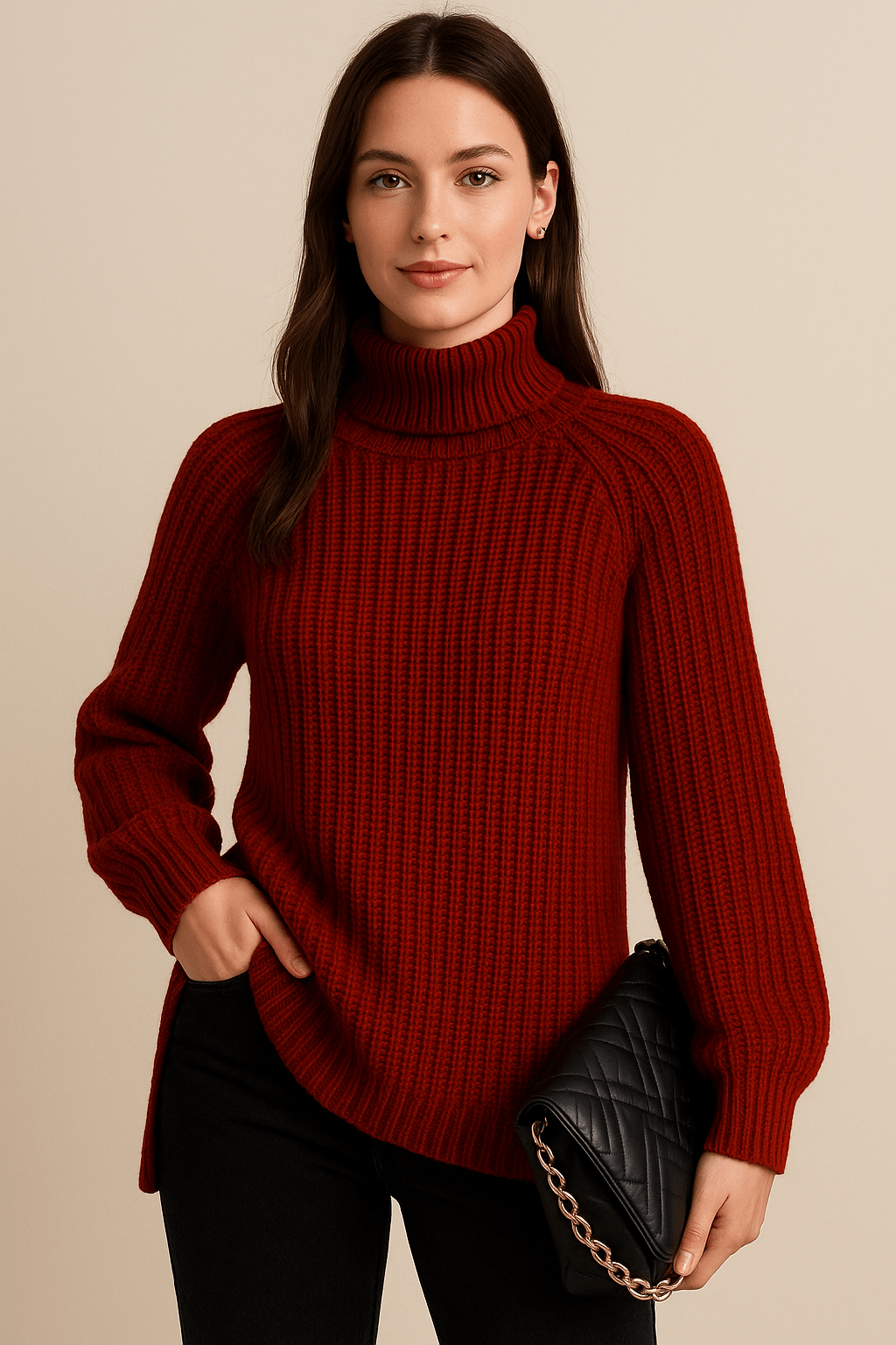 Dames Coltrui - Grof Ribgebreid en Raglanmouwen - ZAMISI