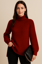 Dames Coltrui - Grof Ribgebreid en Raglanmouwen - ZAMISI