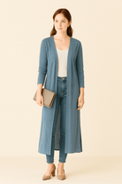 Dames Lang Vest - Open Voorkant en V - Halslijn - ZAMISI