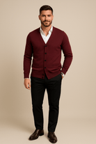 Heren Cardigan met Knoopsluiting - V - Hals en Lange Mouwen - ZAMISI