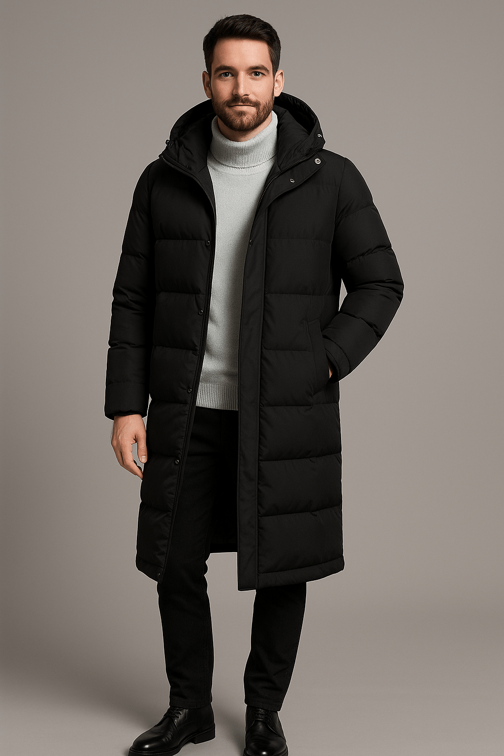 Heren Gewatteerde Jas - Met Capuchon en Volledige Ritssluiting - ZAMISI